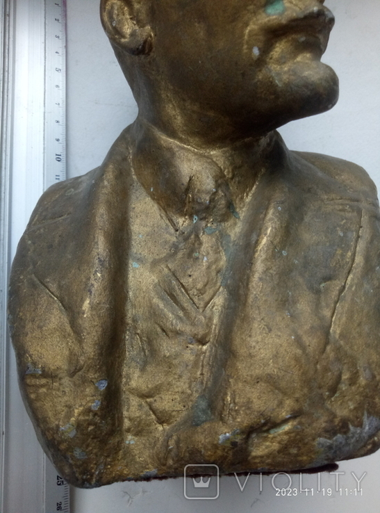 Бюст Ленина, большой, тяжёлый, клеймо скульптура, фото №3