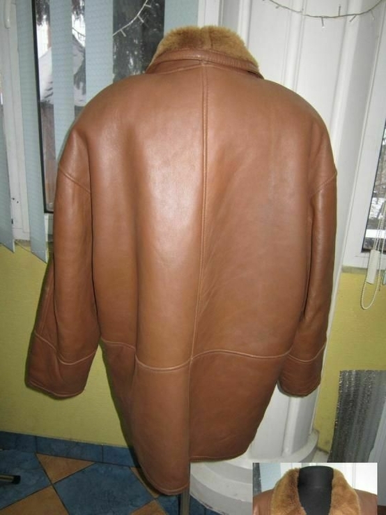 Натуральная женская дублёнка Genuine Leather. Турция. 52р. Лот 370, фото №3