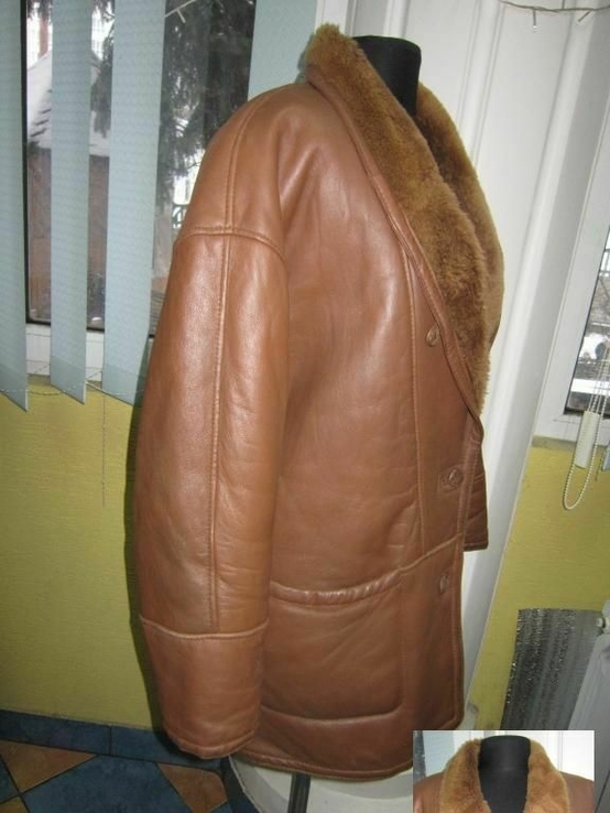 Натуральная женская дублёнка Genuine Leather. Турция. 52р. Лот 370, numer zdjęcia 4