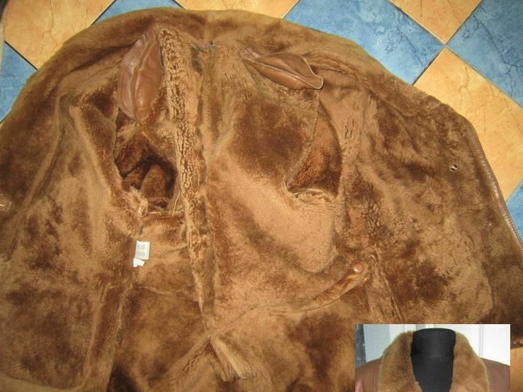 Натуральная женская дублёнка Genuine Leather. Турция. 52р. Лот 370, photo number 5