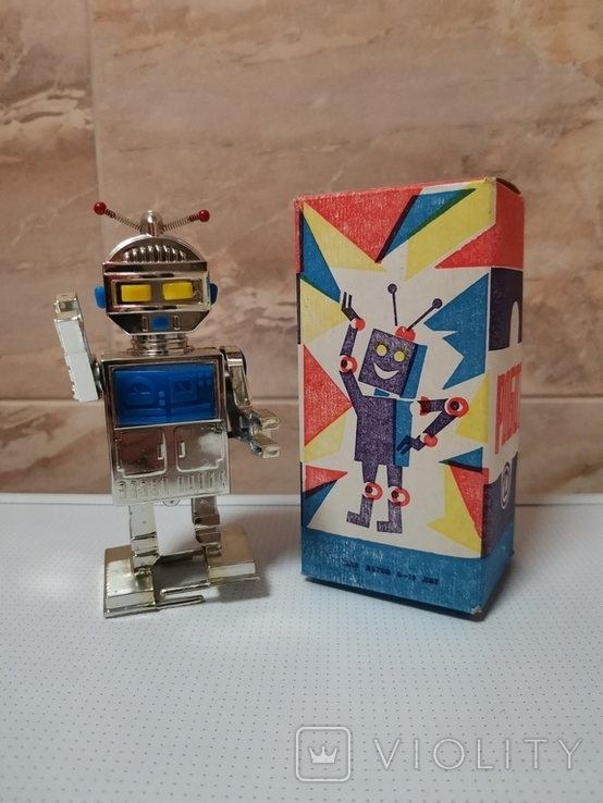 Робот нова заводна іграшка в коробці з ключем 15,5см - 2, фото №2