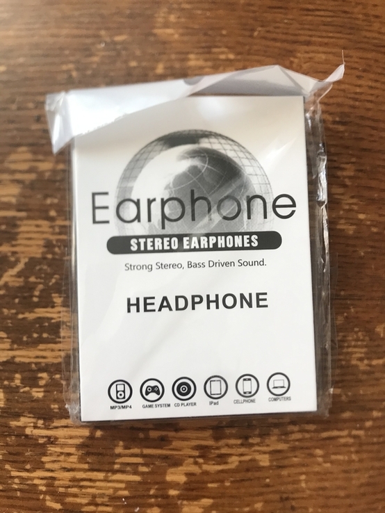 Навушники Earphone чорні+білі, фото №2