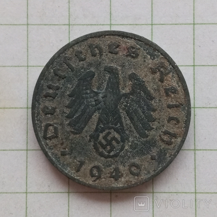 Германия 10 рейхспфеннигов 1940 год "J", фото №3