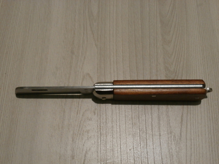 Нож складной Hufeng прямое лезвие деревянная рукоять 20 см, фото №6