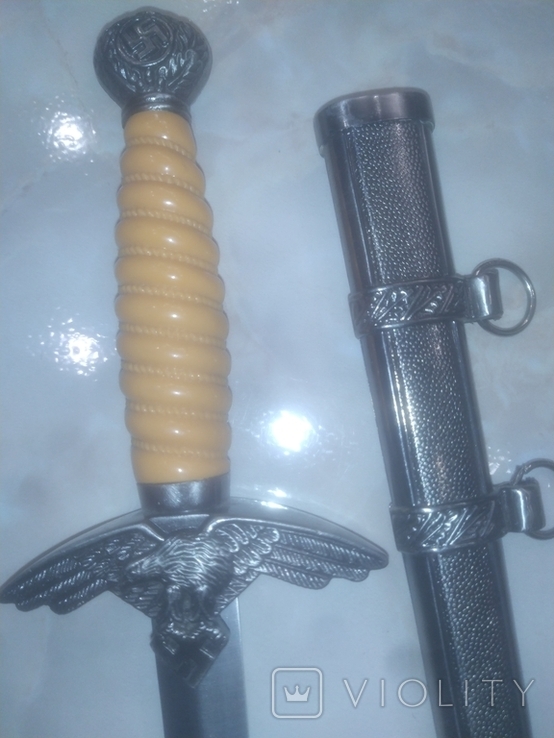 Кортик Люфтваффе 2 тип Нож с ножнами 41 см Дубовые Листья нарядный лезвие гравировк, фото №8