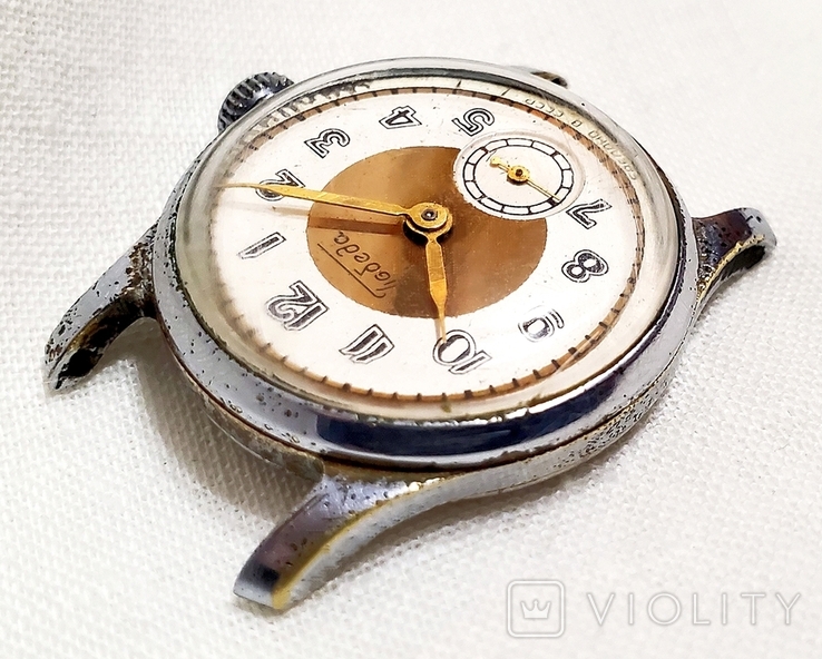 Годинник «Перемога» в хромованому корпусі випускався Куйбишевим в 50-х роках СРСР, фото №5