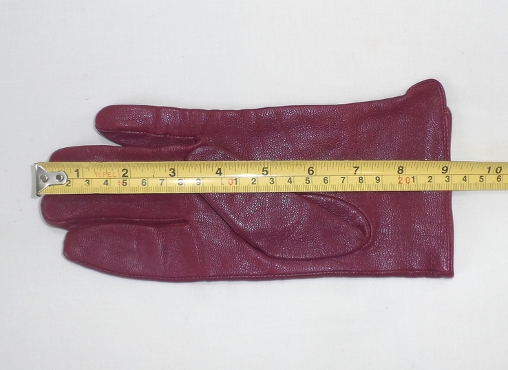 Рукавиці жіночі шкіряні бордові розмір L, photo number 7