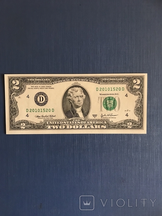 2 доллара США 2003-А блок D- D в номере 2010 unc, фото №2