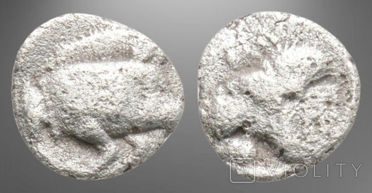 Гемиобол Mysia Kyzikos 450-400 гг до н.э. (52.6), фото №2