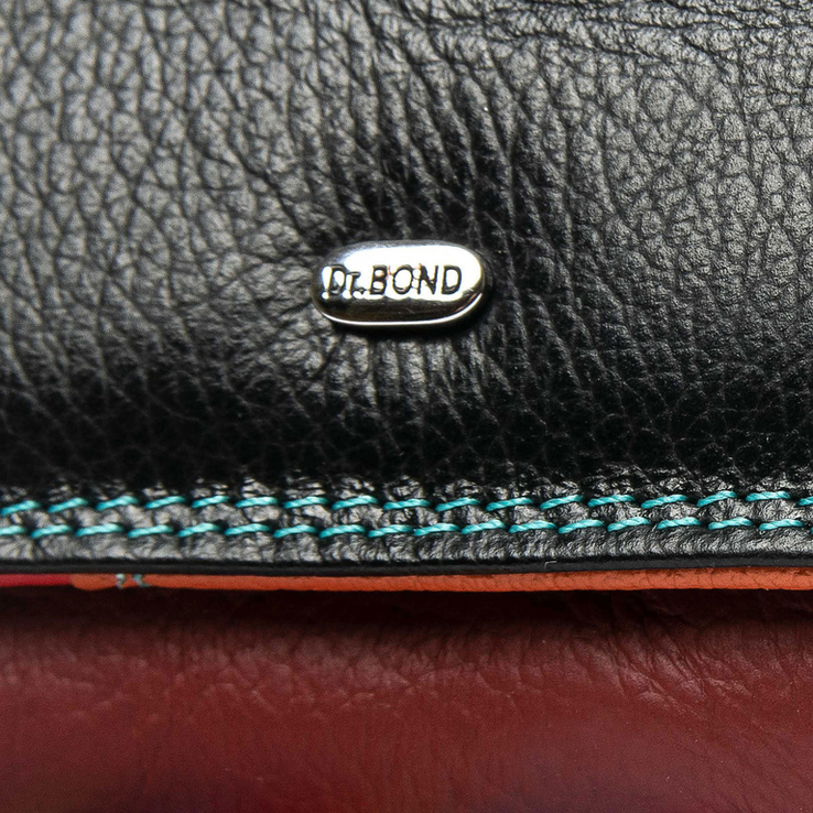 Женский черный кошелек кожаный DR. BOND WRS-15 black, фото №3