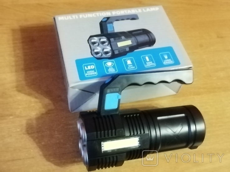 Ліхтарик акумуляторний фонарик два режима micro USB, фото №2