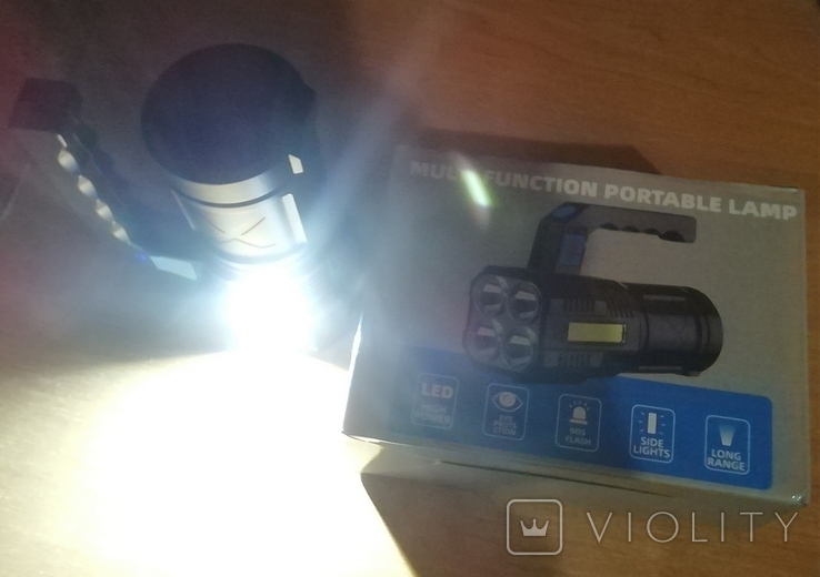 Ліхтарик акумуляторний фонарик два режима micro USB, фото №5