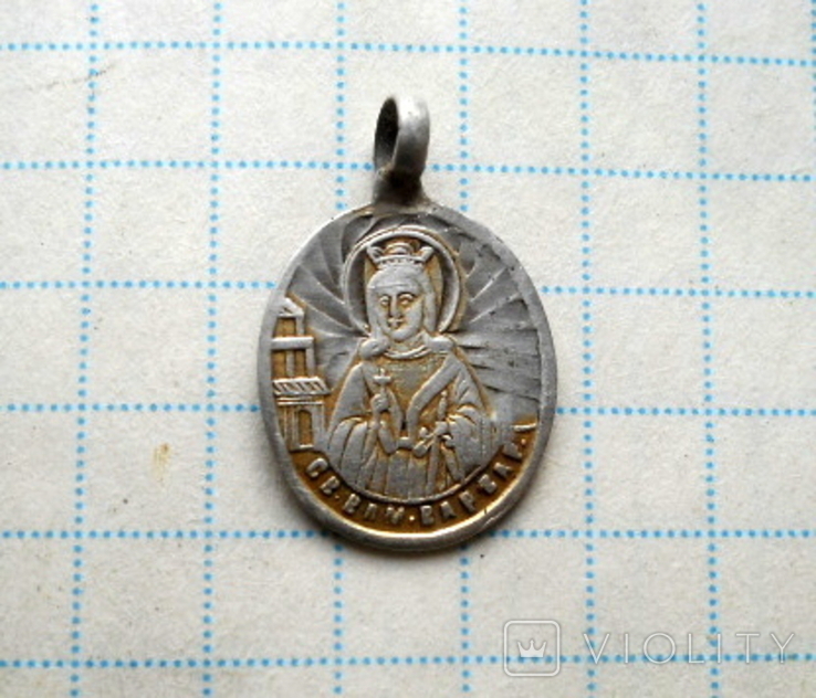 Серебряна натільна іконка Св,Вел.Варвари, фото №6