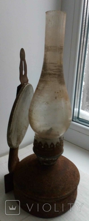 Лампа керосиновая со стеклом , рабочая , клеймо якорь , СССР, фото №2