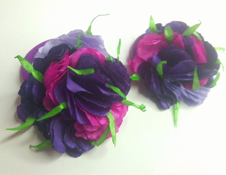 Резиночки для волос с фиолетовыми цветами, фото №6