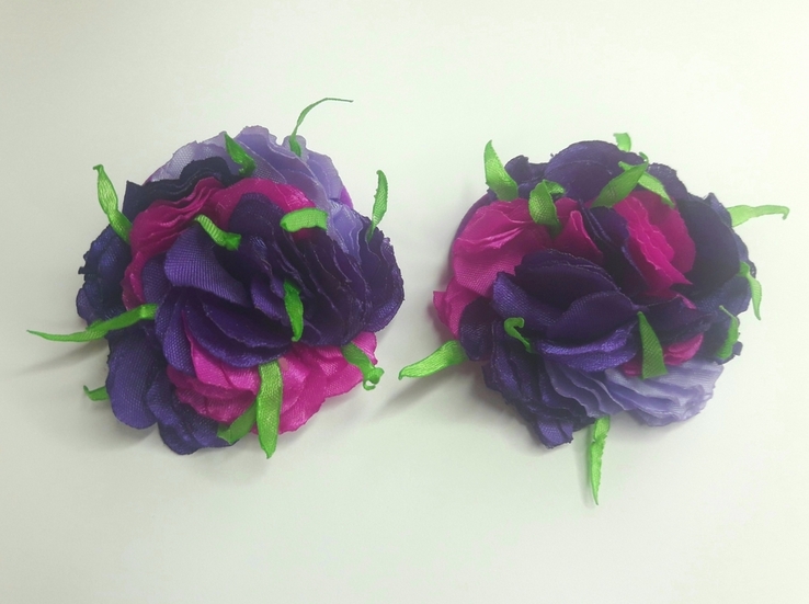 Резиночки для волос с фиолетовыми цветами, фото №7