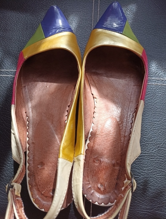 Босоножки женские закрытый носок разноцветная кожа 37, фото №9