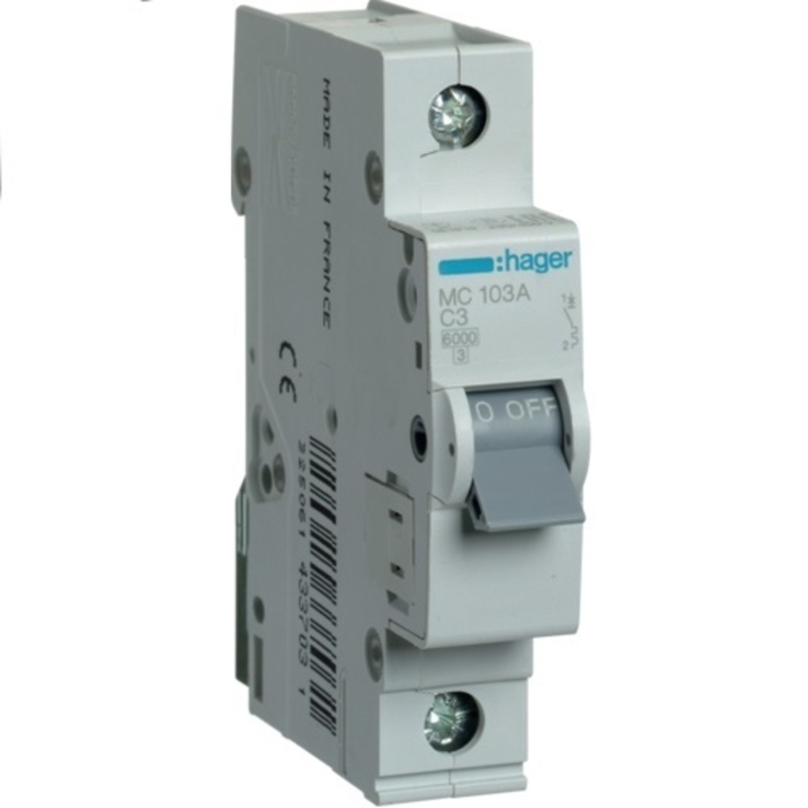 Автоматический выключатель Hager MC116A 1P 6kA C-16A 1M
