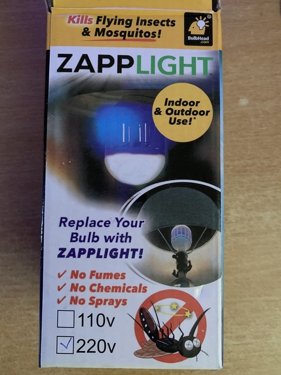 Світлодіодна лампа від комарів ZAPP LIGHT, фото №12