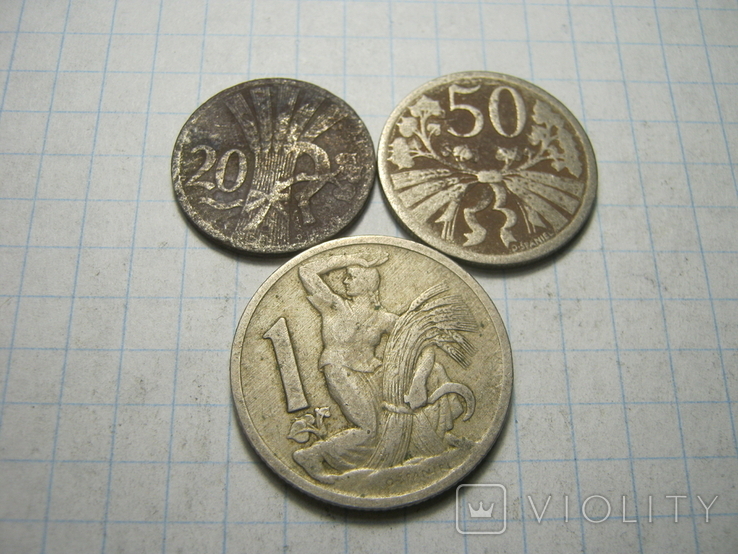 Монети Чехословакії 3 шт., фото №4