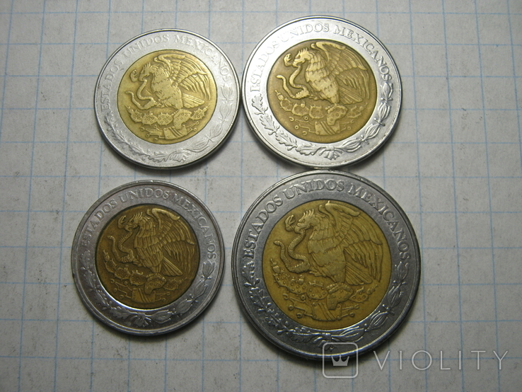 Монети Мексики 4 шт., фото №3