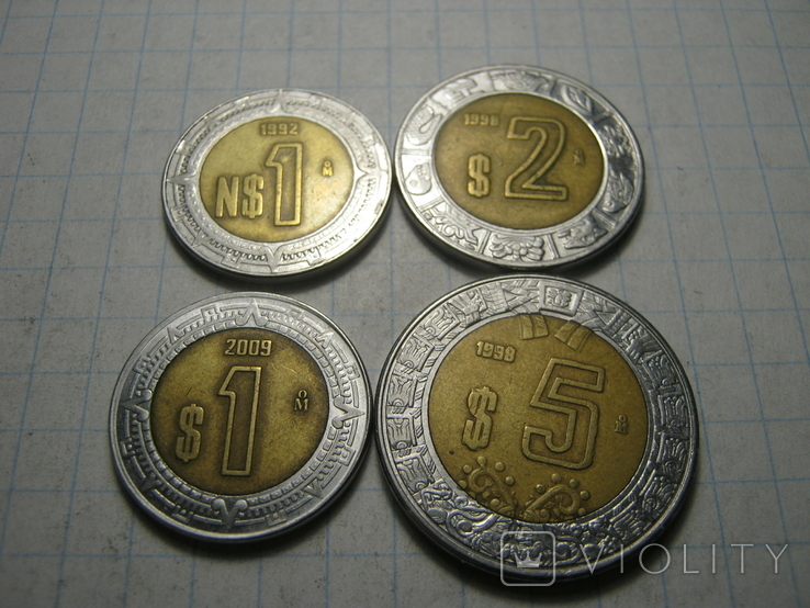 Монети Мексики 4 шт., фото №4