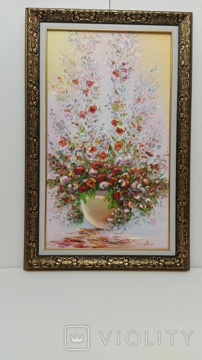 Картина маслом "Червоні троянди"