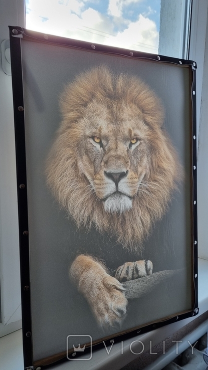 Картина лев печать на холсте размер 45/66 см., фото №10