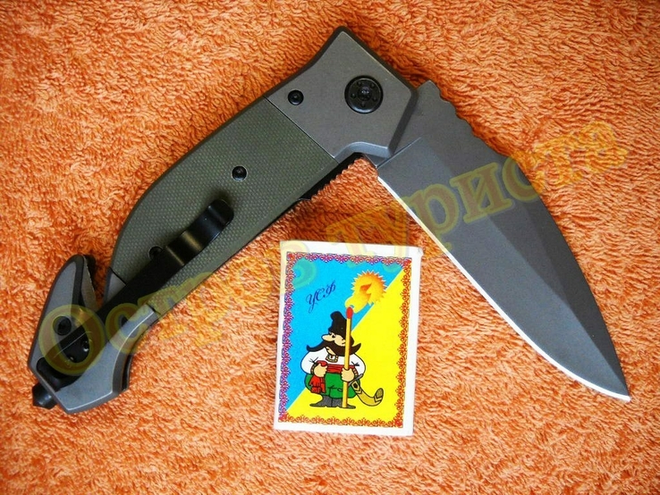 Складной тактический нож Browning Tactic Хаки G10 стропорез бита 23см, photo number 6
