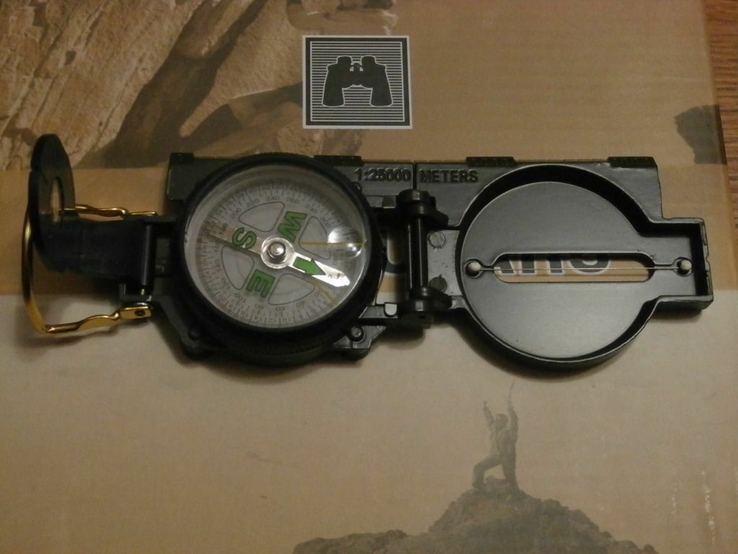Компас армійський Lensatic Compass,масштабна метрова лінійка,збільшувальний окуляр-лупа, фото №2