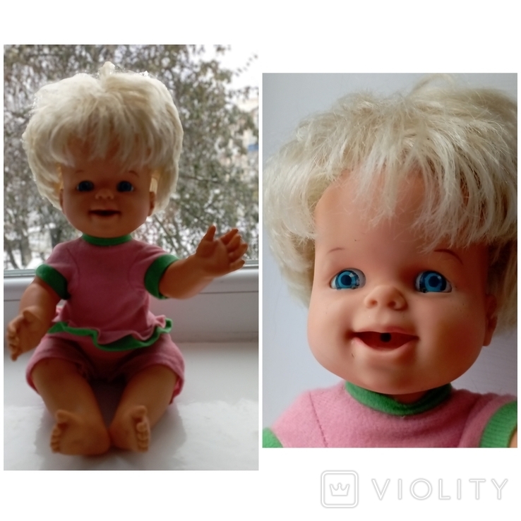 Вінтажна лялька кукла рухома міміка плаче, фото №2