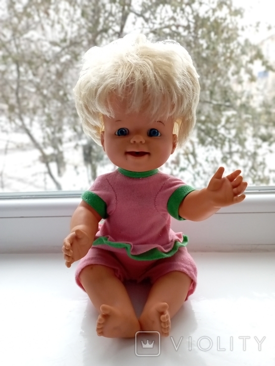 Вінтажна лялька кукла рухома міміка плаче, фото №5