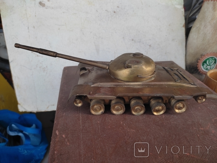 Винтаж. Модель танка из латуни. СССР .(ручная работа)., фото №7