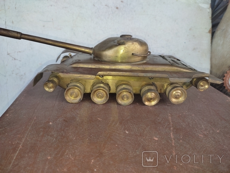 Винтаж. Модель танка из латуни. СССР .(ручная работа)., фото №13