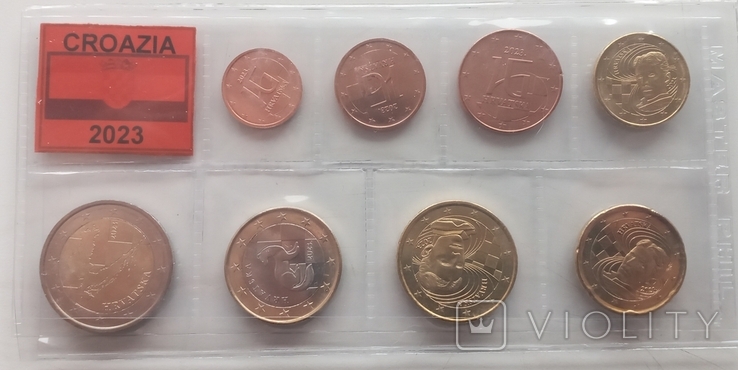 Хорватия набор 1,2 евро, 50,20,10,5,2,1 евроцент, фото №2