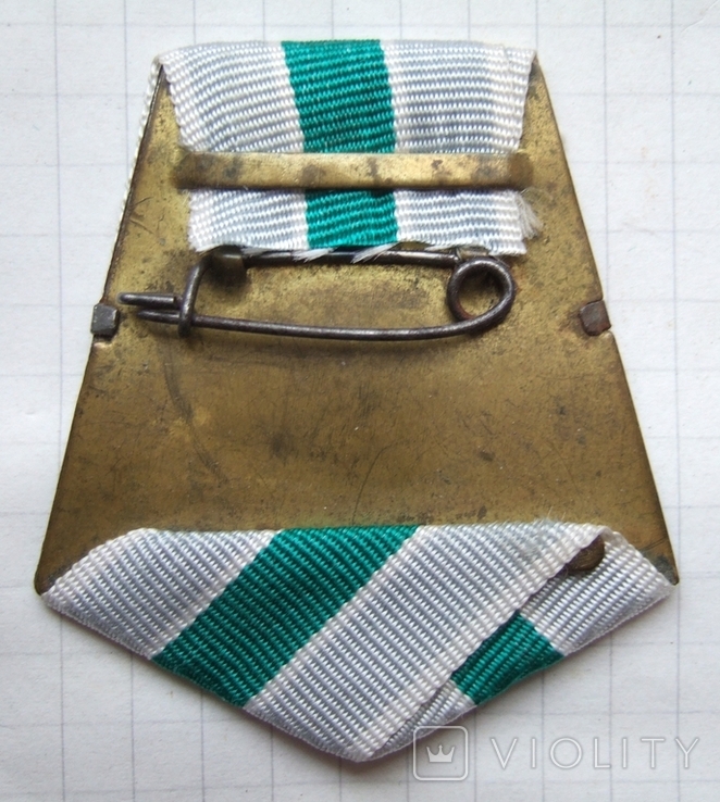Двошарова колодка з натуральною стрічкою до медалі за оборону советского Заполярья, фото №3