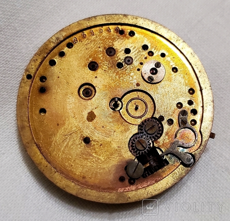 Механізм жовтого кишенькового годинника, фото №3