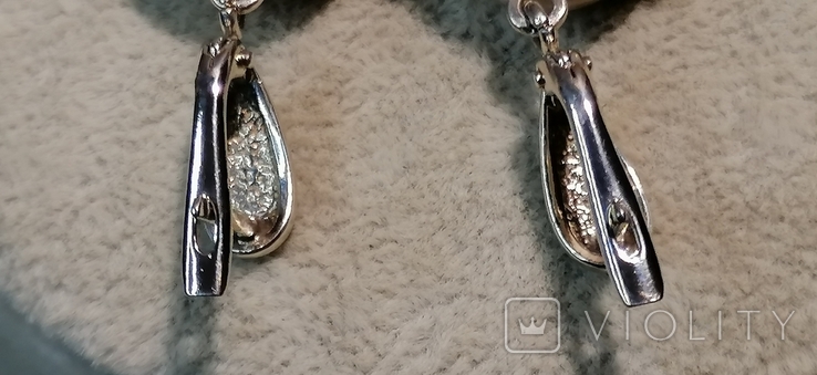 Серебрянные серьги с агатом 925 пробы без клейма новые, фото №5