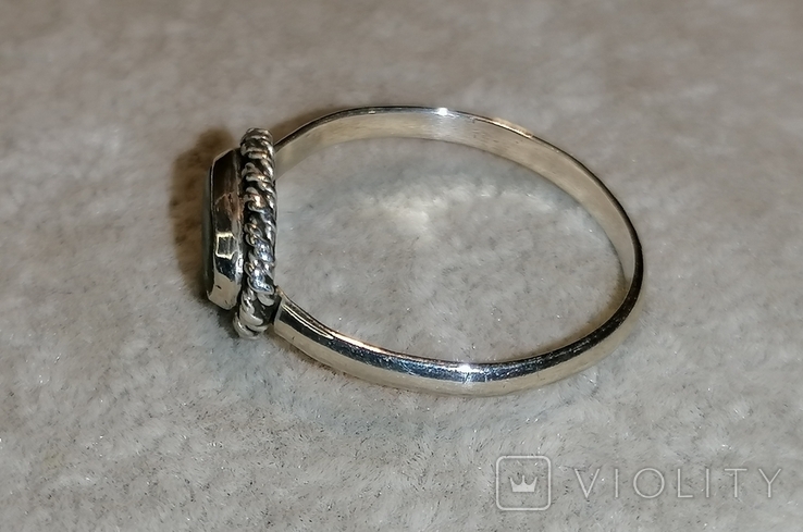 Кольцо серебрянное с малахитом 17,5-18 р без клейма, фото №4