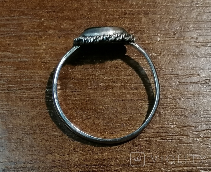 Кольцо серебрянное с малахитом 17,5-18 р без клейма, фото №7