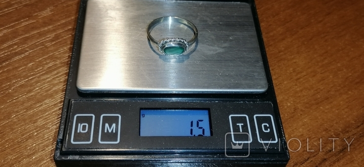 Кольцо серебрянное с малахитом 17,5-18 р без клейма, фото №8