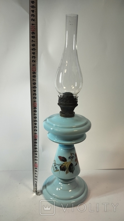 Старинная керосиновая лампа, роспись, фото №3