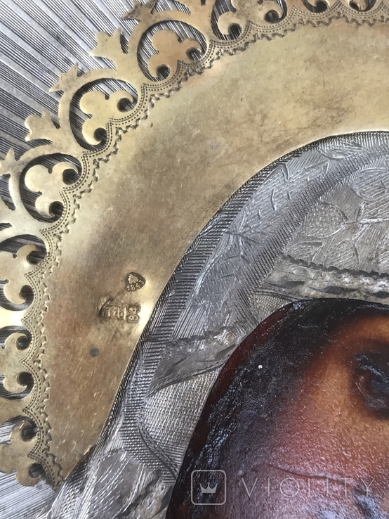 Икона Богородица Смоленская серебро, фото №4