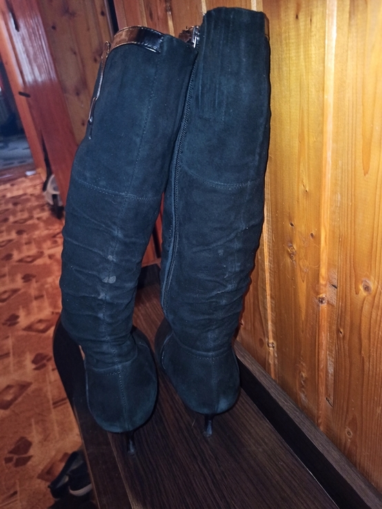 Жіночі зимові замшеві чоботи на підборах ТМ Billiani, р.38, фото №6