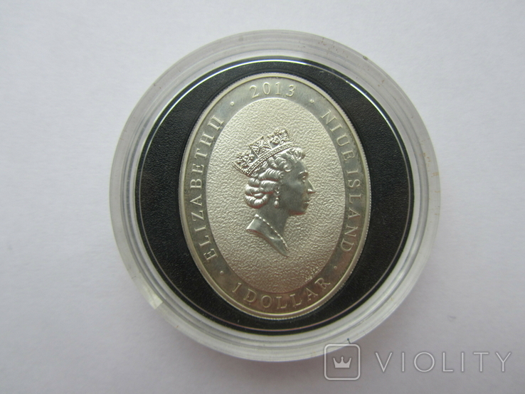 1 доллар Ниуэ Год Змеи Гороскоп Зодиак 2013 г серебро, photo number 5