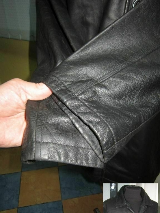 Велика класична шкіряна чоловіча куртка. Smooth Collection. Німеччина. 62р. Лот 701, фото №7