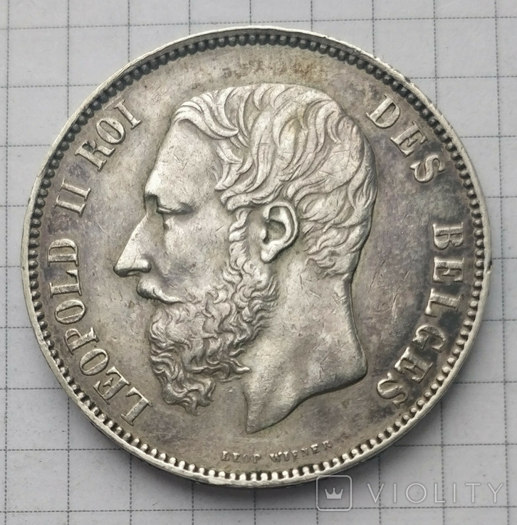 5 франков 1876 Бельгия, фото №2