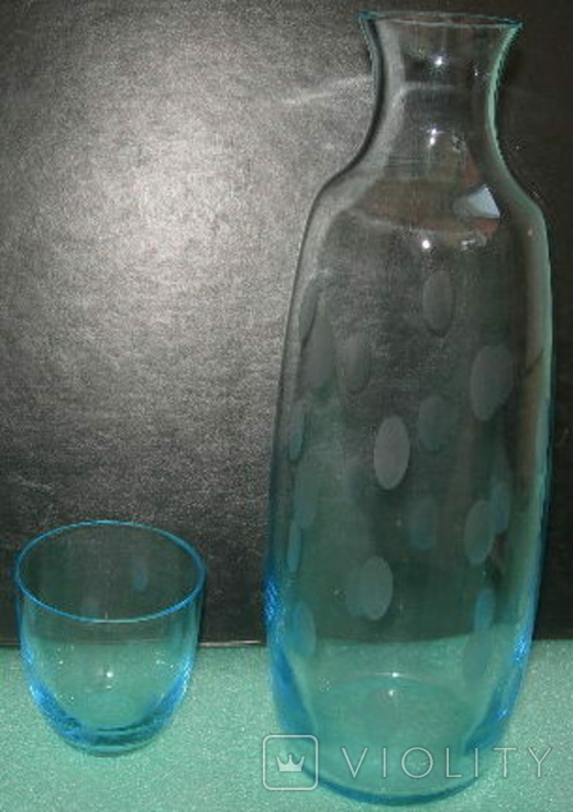 A blue decanter with a cork glass., photo number 3