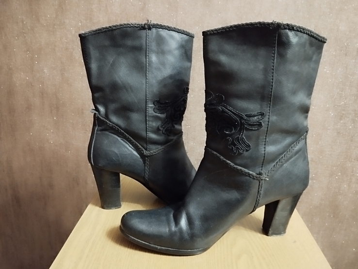 Жіночи шкіряні чоботи (сапоги) 37 розмір, б/в, numer zdjęcia 3