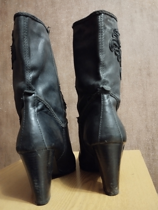 Жіночи шкіряні чоботи (сапоги) 37 розмір, б/в, numer zdjęcia 4